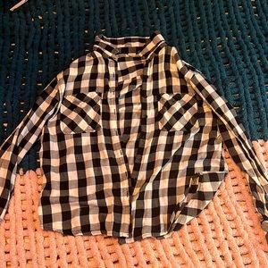 Arizona jean co 22 1/2 black gray and white flannel